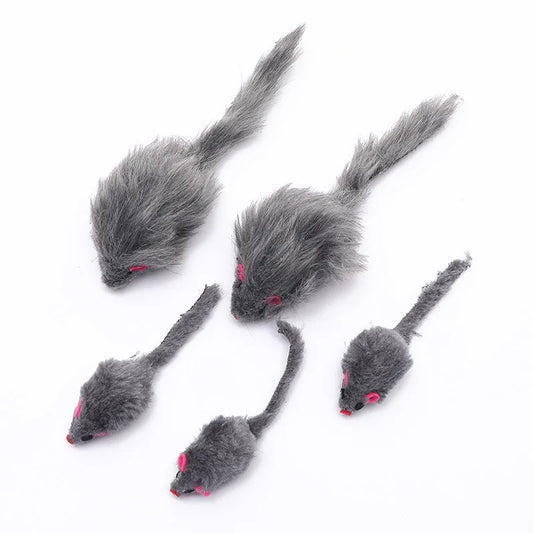 5Pcs Plush Catmint Simulation Mouse Interactive Cat Pet Catnip Teasing Interactive Toy For Kitten Gifts Supplies By Random Color