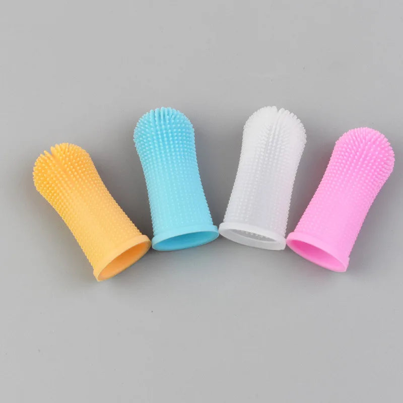 New Dog Super Soft Pet Finger Toothbrush Teeth Cleaning Bad Breath Care Silicone Tooth Brush Tool Dog Cat Cleaning Supplies