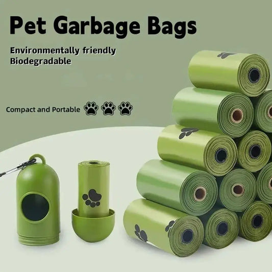 New Pet Biodegradable Trash Bag Dog Poop Bags Bulk Biobase Scented Poo Bag Degradable Cat Waste Bags Dog Poop Dispenser Gifts